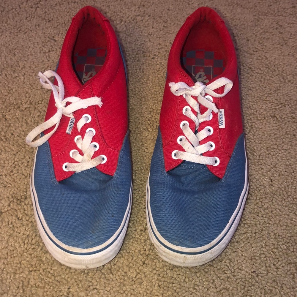 red and blue vans